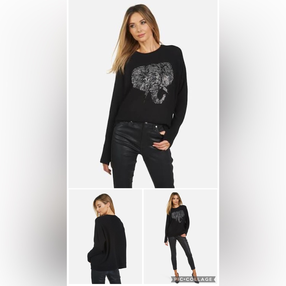 CASHMERE LAUREN MOSHI LADONA CRYSTAL ELECTRIC ELEPHANT